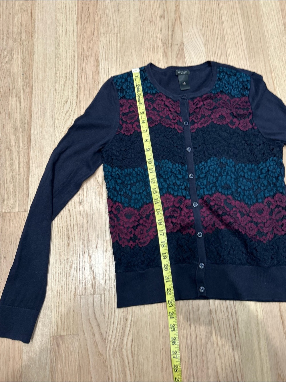 Ann Taylor Lace Panel Cardigan Size Medium